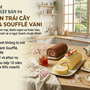 Khóa học làm bánh ngọt Nhật Bản #4 Bánh cuộn Nhật Bản